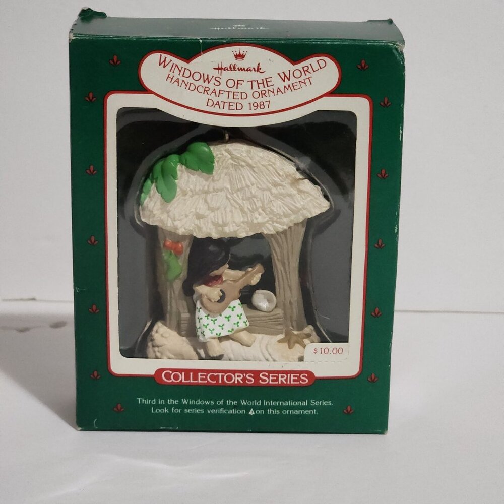 Hallmark Windows of‎ the World Mele Kalikimaka Ornament Vintage 1987 Polynesia